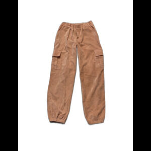 BKE Pull On Jogger Cargo Soft Corduroy Elastic Waist Pants Size M (8-10) Peach